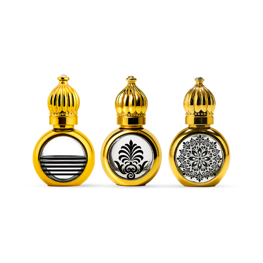 ELEGANT GOLDEN FANCY ATTAR BOTTLE 6 ML FA101 (PACK OF 12 PCS)