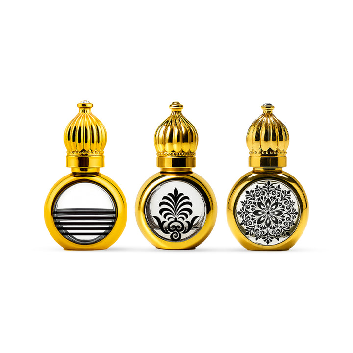 ELEGANT GOLDEN FANCY ATTAR BOTTLE 6 ML FA101 (PACK OF 12 PCS)
