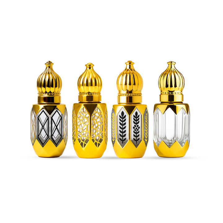 ELEGANT GOLDEN FANCY ATTAR BOTTLE 6 ML FA102 (PACK OF 12 PCS)