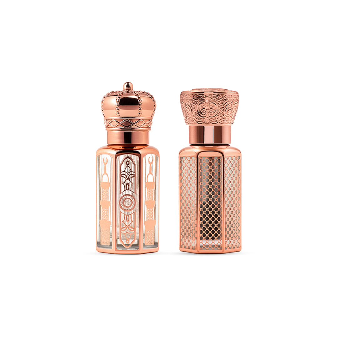ELEGANT ROSE GOLD FANCY ATTAR BOTTLE 12 ML FA107 (PACK OF 12 PCS)