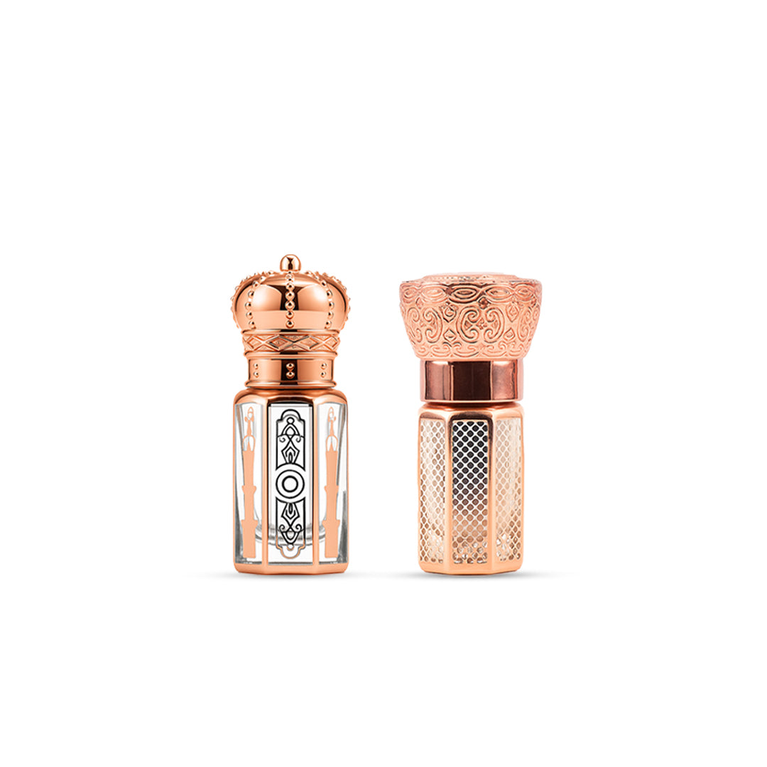 ELEGANT ROSE GOLD FANCY ATTAR BOTTLE 3 ML FA105 (PACK OF 12 PCS)