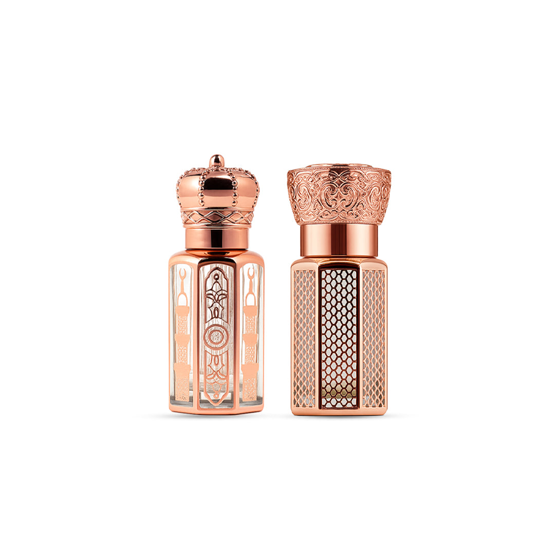 ELEGANT ROSE GOLD FANCY ATTAR BOTTLE 6 ML FA106 (PACK OF 12 PCS)