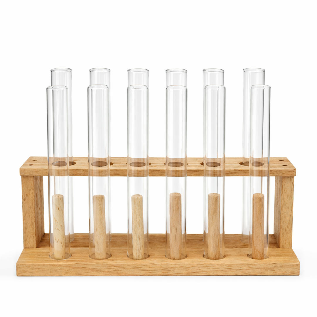 WOOD STAND WITH TEST TUBE