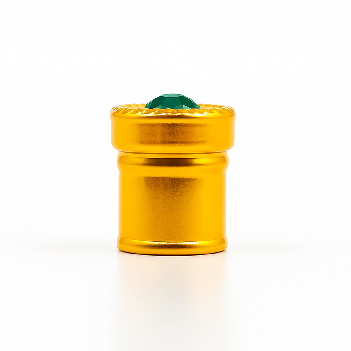 T CAP-006 GOLD WITH AN EMERALD STONE (PACK OF 12 PCS)